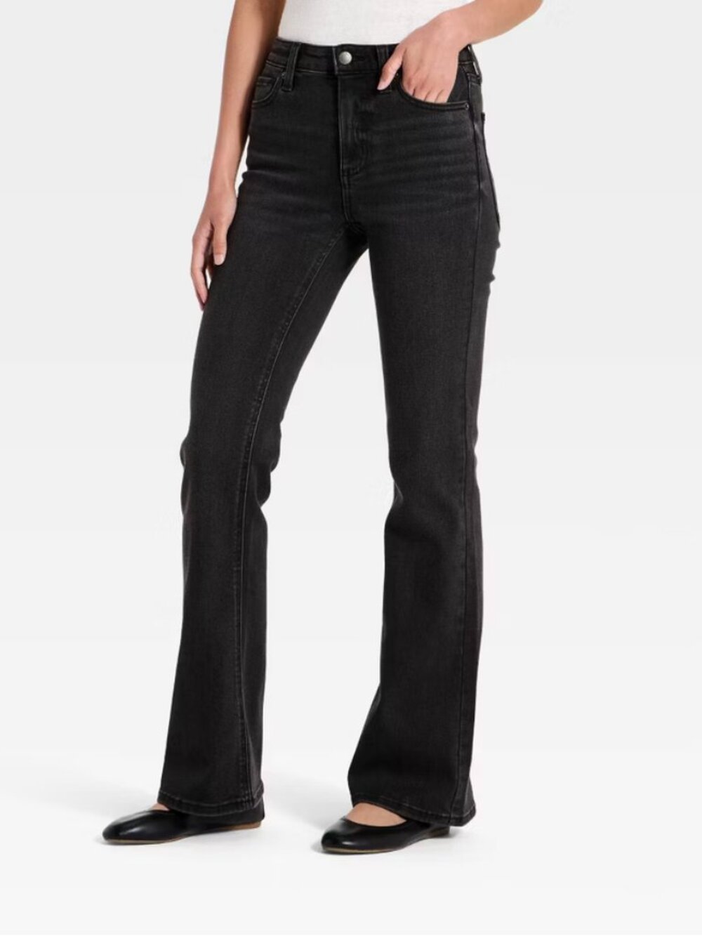 Women's High-Rise Bootcut Jeans - Universal Thread Black 10 Long